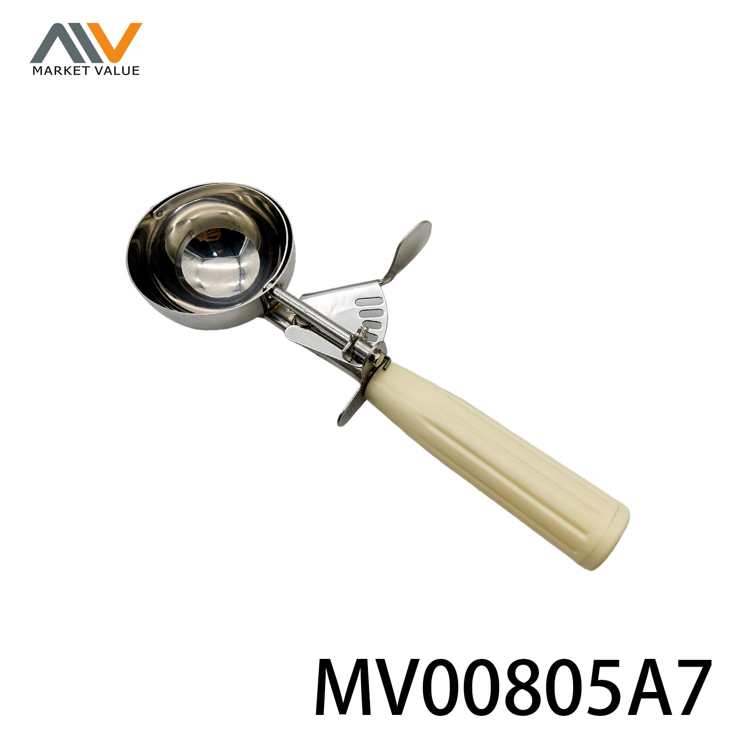 67mm 304 SS Ice Cream Scoop Beige PP Handle CB
