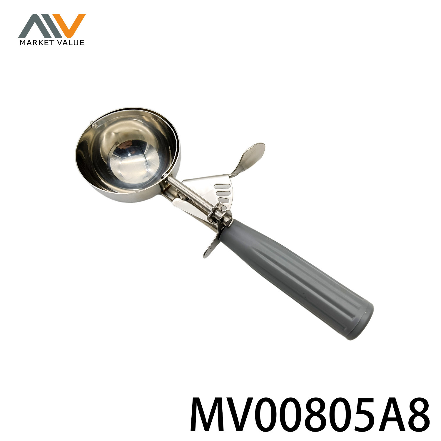 70mm 304 SS Ice Cream Scoop Grey PP Handle CB