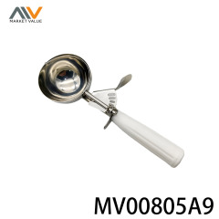 78mm 304 SS Ice Cream Scoop White PP Handle