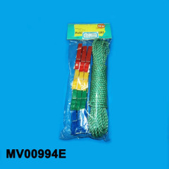 PLASTIC CLOTHES LINE with 12PCS PLASTIC PEGS