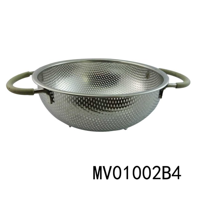 25.5CM SS ROUND FRUIT BASKET with SILICONE Handle TC
