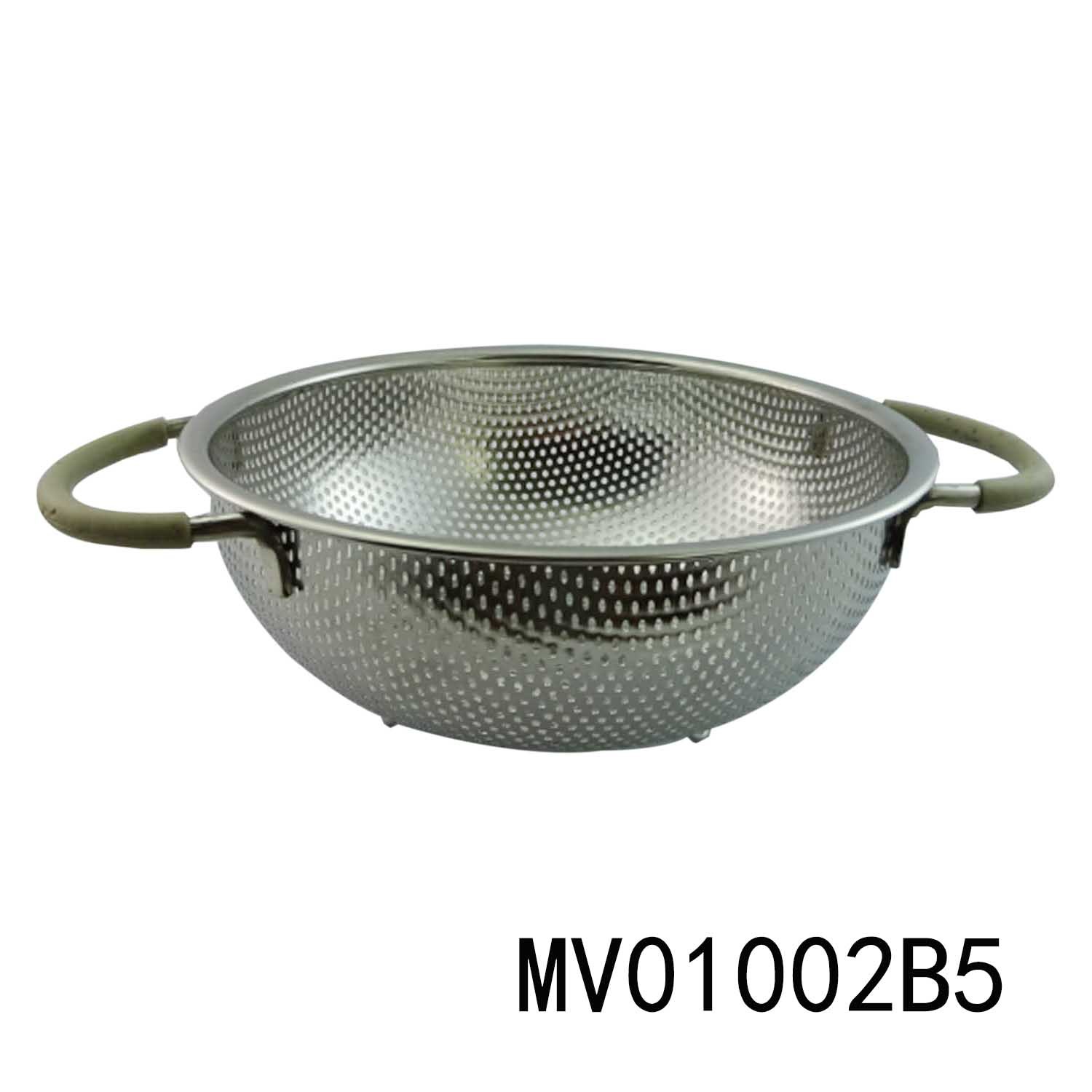 19.5CM SS ROUND FRUIT BASKET with SILICONE Handle TC