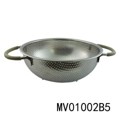 19.5CM SS ROUND FRUIT BASKET with SILICONE Handle TC