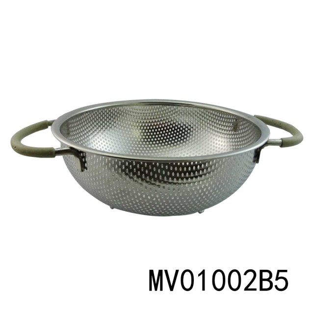 19.5CM SS ROUND FRUIT BASKET with SILICONE Handle TC