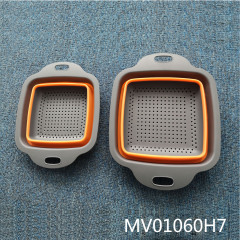 28.5CM STRAINER VAGETABLE BASKET FOLDINGABLE PP with TPR TAG