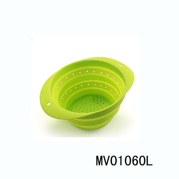FOLDABLE SILICONE FRUIT VEGETABLE STRAINER BASKET