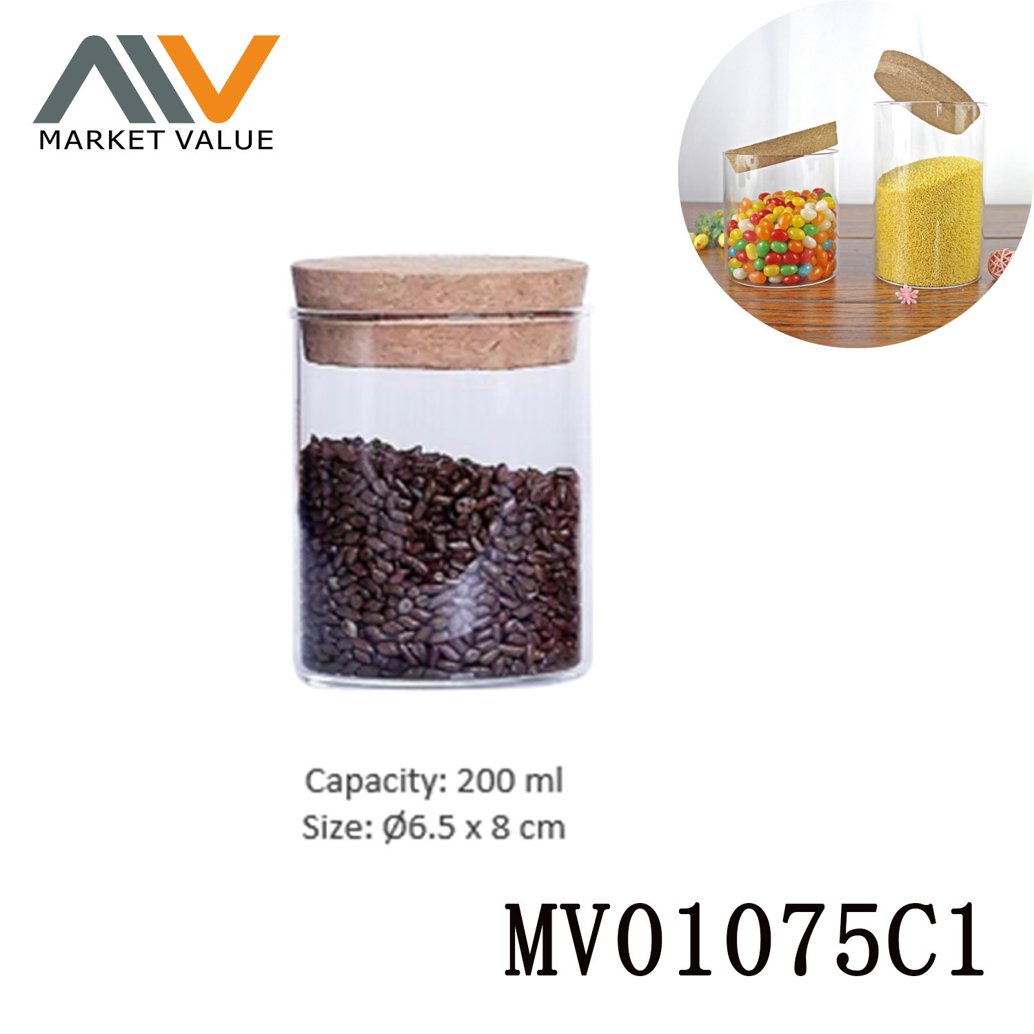 200ml Glass Sealed Storage Tank in BOX