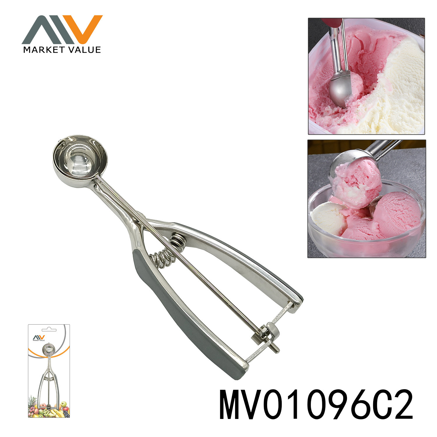 3.8CM ICE CREAM SCOOP with TRP Handle