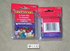 55PCS MESSAGE PUSH PINS PVC BOX with HEADCARD