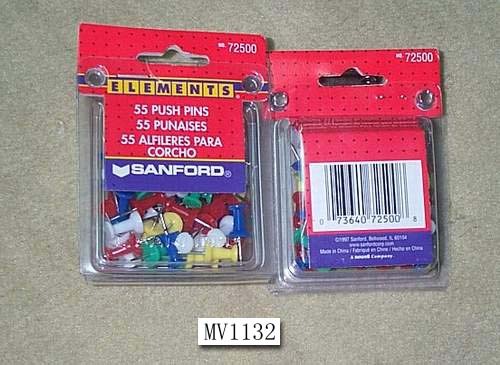 55PCS MESSAGE PUSH PINS PVC BOX with HEADCARD