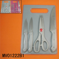 CHEF KNIFE with FRUIT KNIFE with CUTTING BOARD