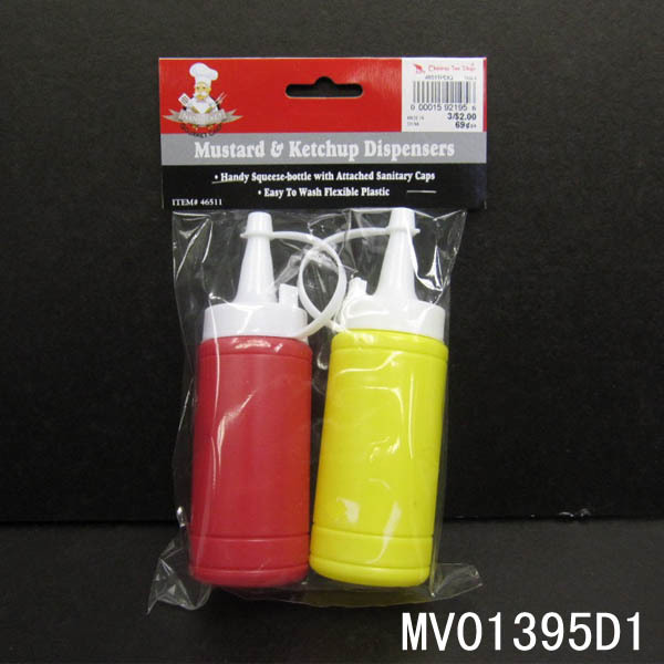 2PCS KETCHUP BOTTLE SET PBH with HEADCARD and POLYBAG