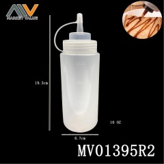 16 oz.Plastic Crowded Jam Bottle with scale