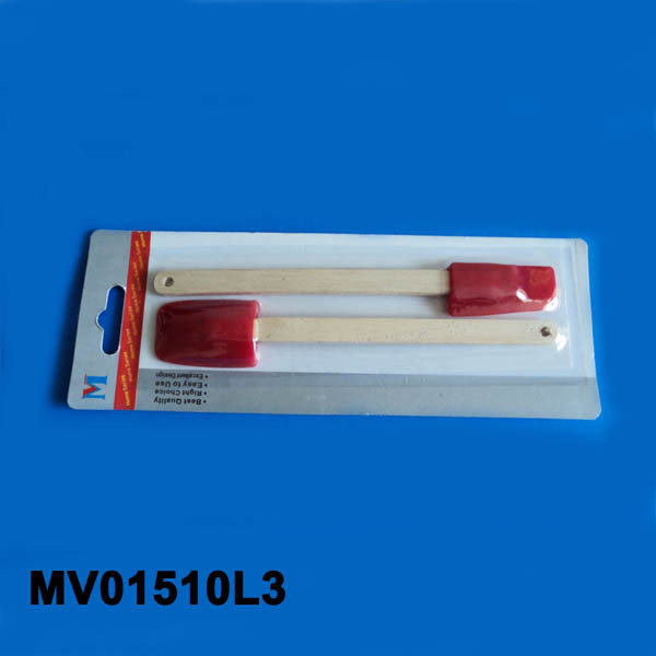 2PCS WOODEN Handle SILICONE BUTTER KNIFE