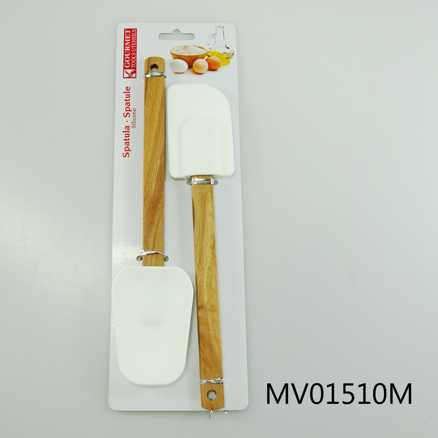 2PCS WOODEN Handle SILICONE BUTTER KNIFE TC