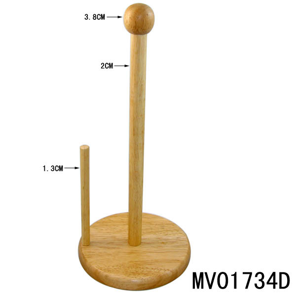 RUBBER WOODEN PAPER TOWEL HOLDER in WHITE BOX