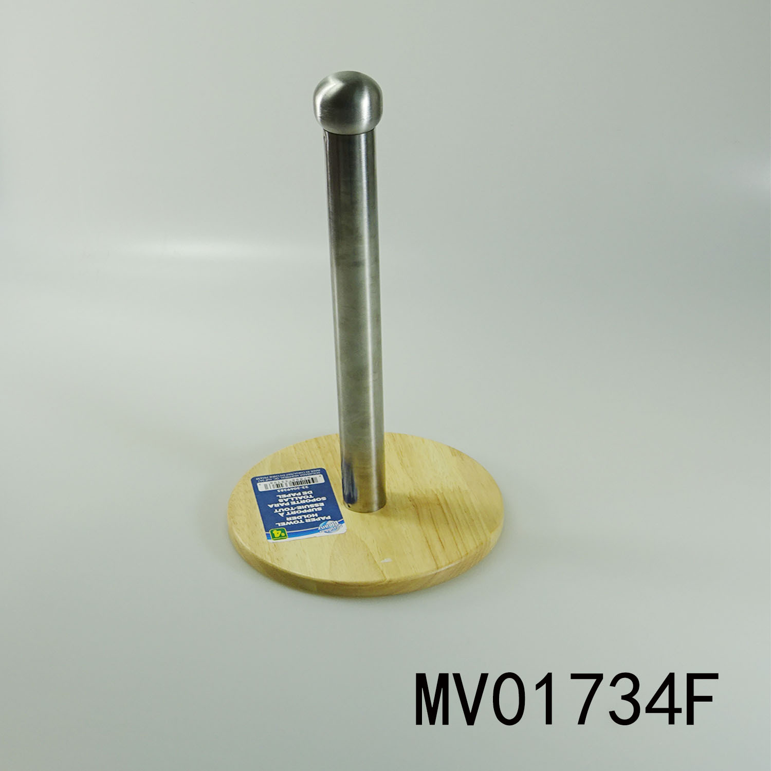 TISSUE HOLDER with OAK BASE with LABEL