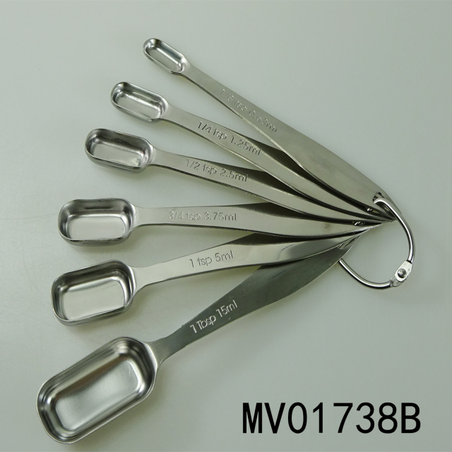 6PCS SS MEASURING SPOON