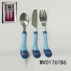 SETS OF 3PCS CUTLERY SET with PP Handle in Window Box