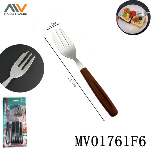 6 PCS SS Fruit Fork with PP Handle
