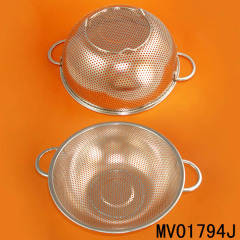25CM ROUND STAINLESS STEEL FRUIT BASKET