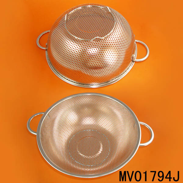 25CM ROUND STAINLESS STEEL FRUIT BASKET