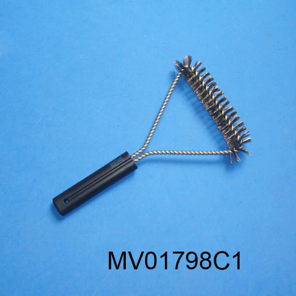 11.5in BBQ CLEANING BRUSH with PLASTIC LONG Handle