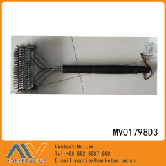 17in BLACK Handle BBQ METAL BRUSH with 3 LAYER TC