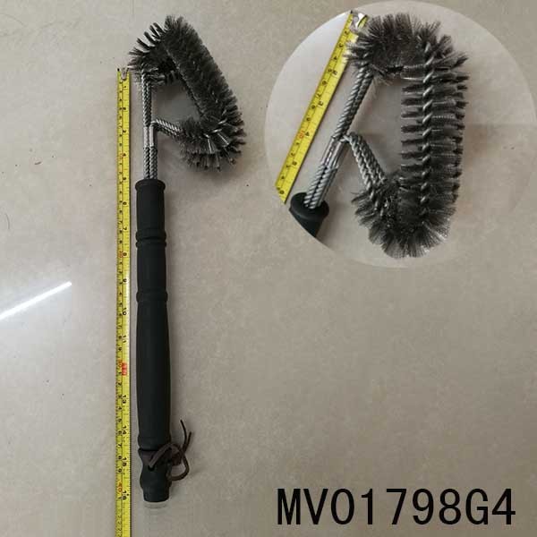 SS BBQ BRUSH WIHT PLASTIC Handle HANG TAG