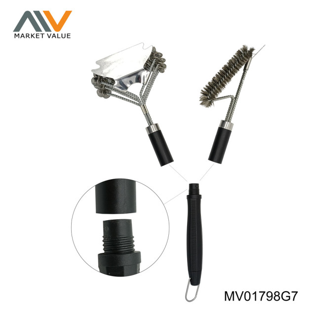 2pcs WIRE BBQ CLEAN BRUSH with PP Handle TC