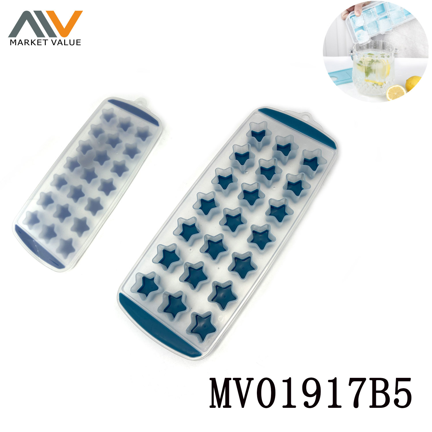 21 Shape of star Ice Mould PP with Silicone OPP Bag