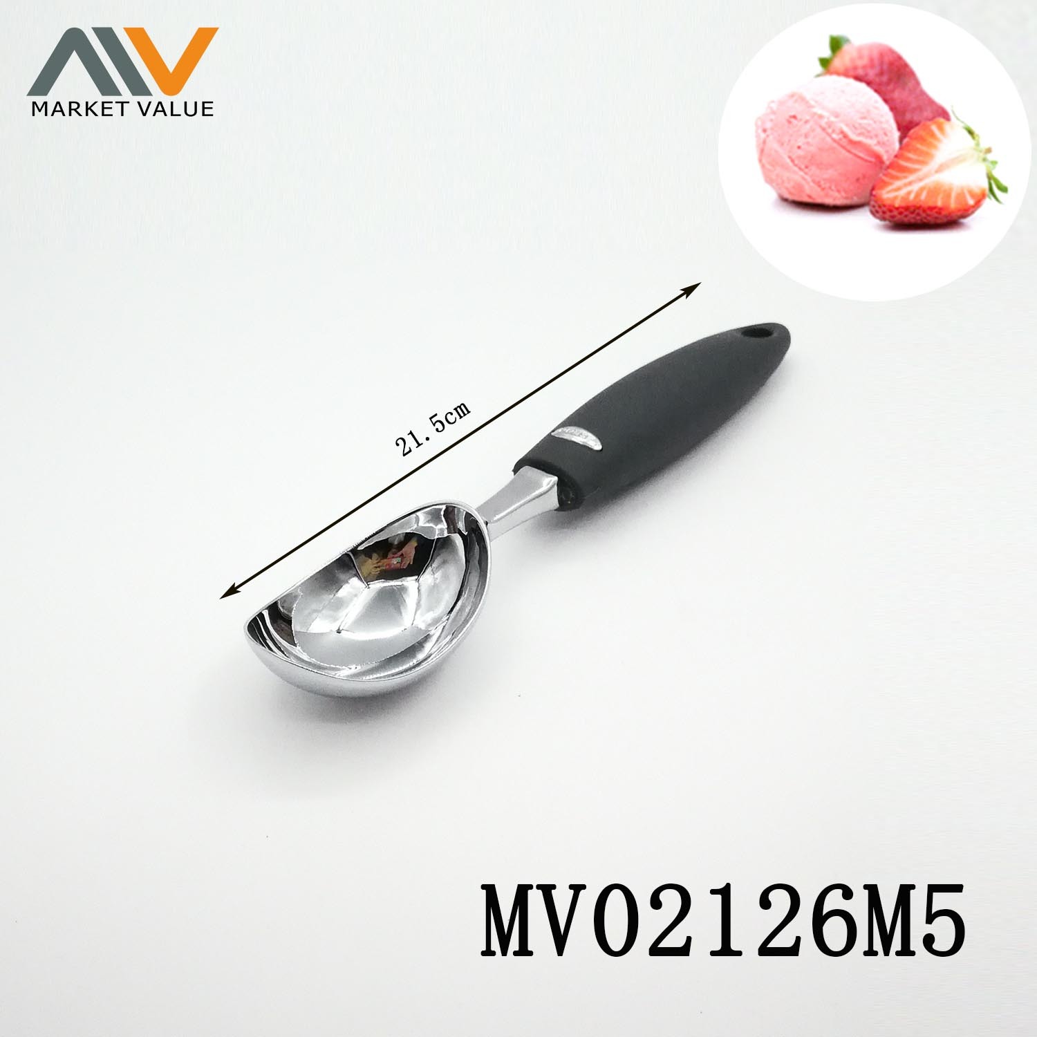 Ice Cream Spoon with TPR Handle TC style 3