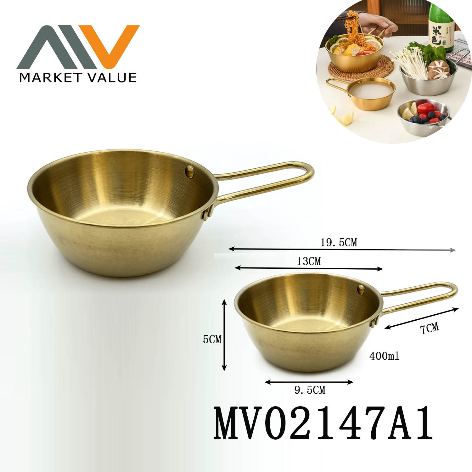 400ml SS noodle bowl rice wine bowl TAG