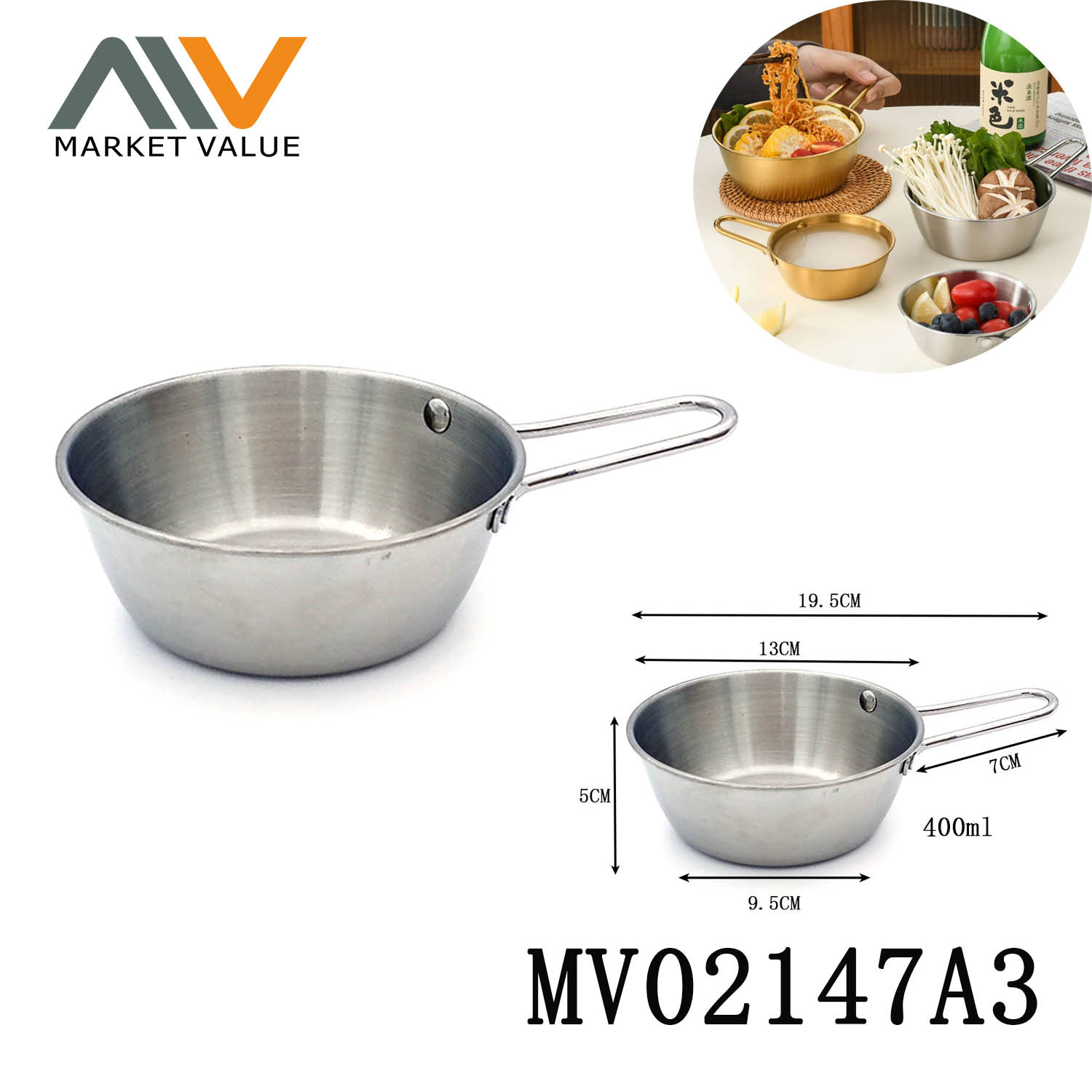 400ml SS noodle bowl rice wine bowl TAG style 2