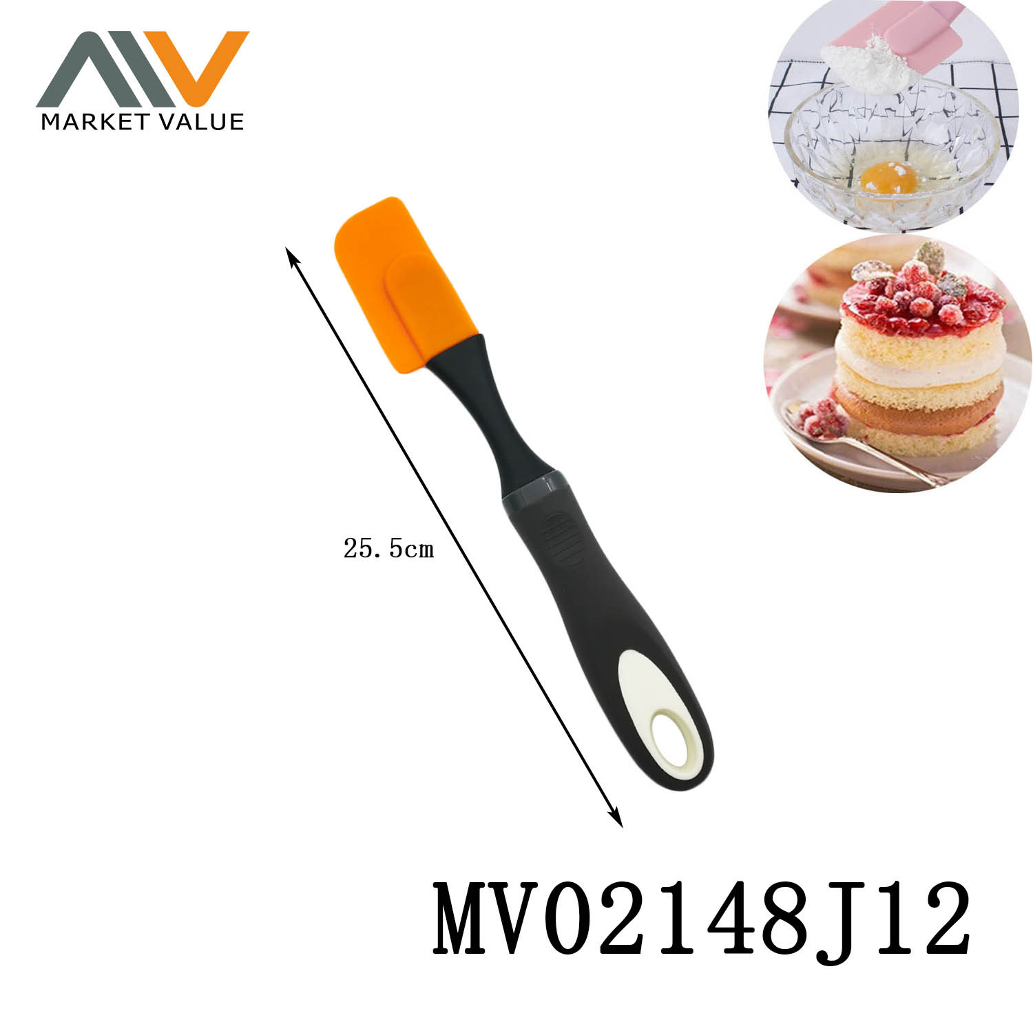 Silicone Spatula with PP with TPR Handle TC style 3