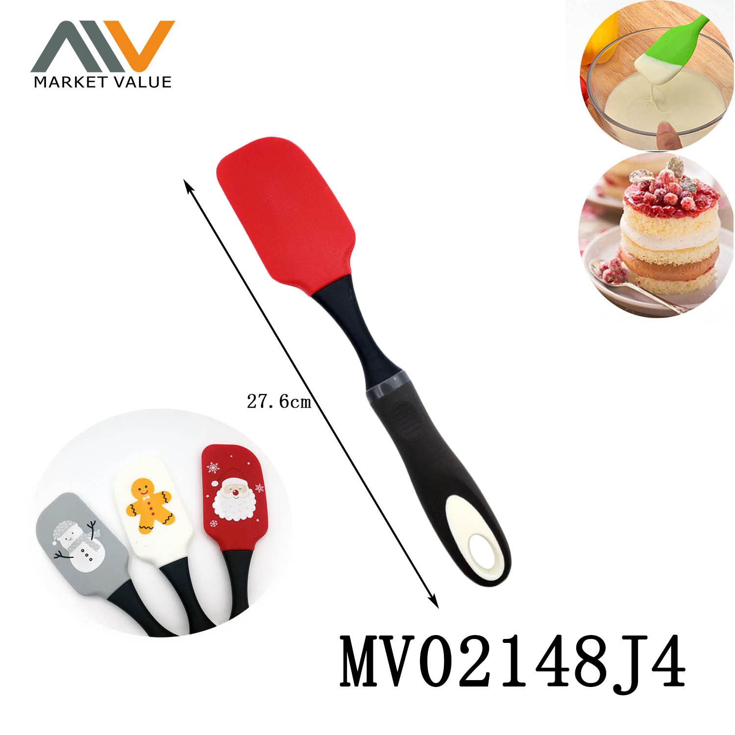 Silicone Spatula with PP with TPR Handle TC style 7