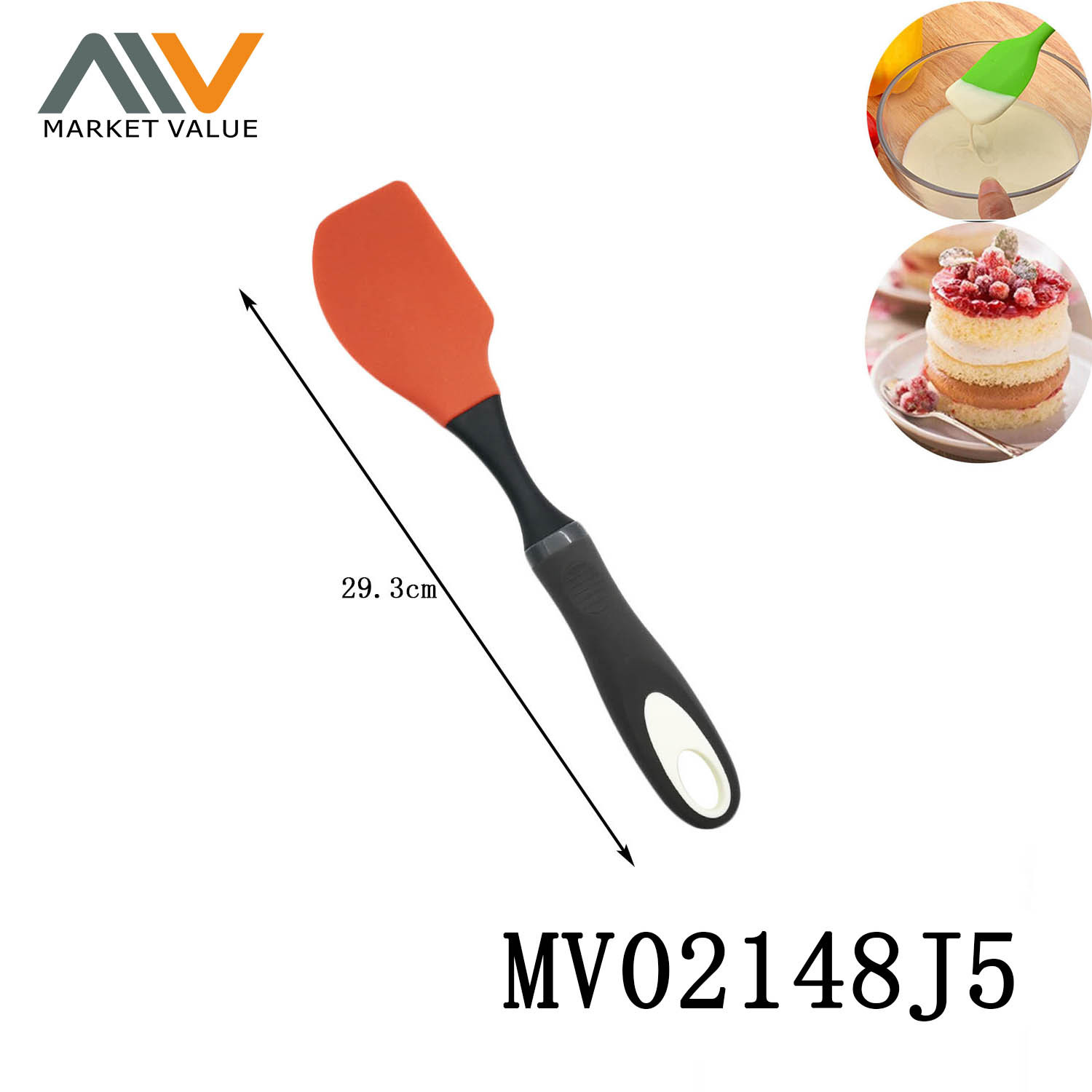 Silicone Spatula with PP with TPR Handle TC style 8
