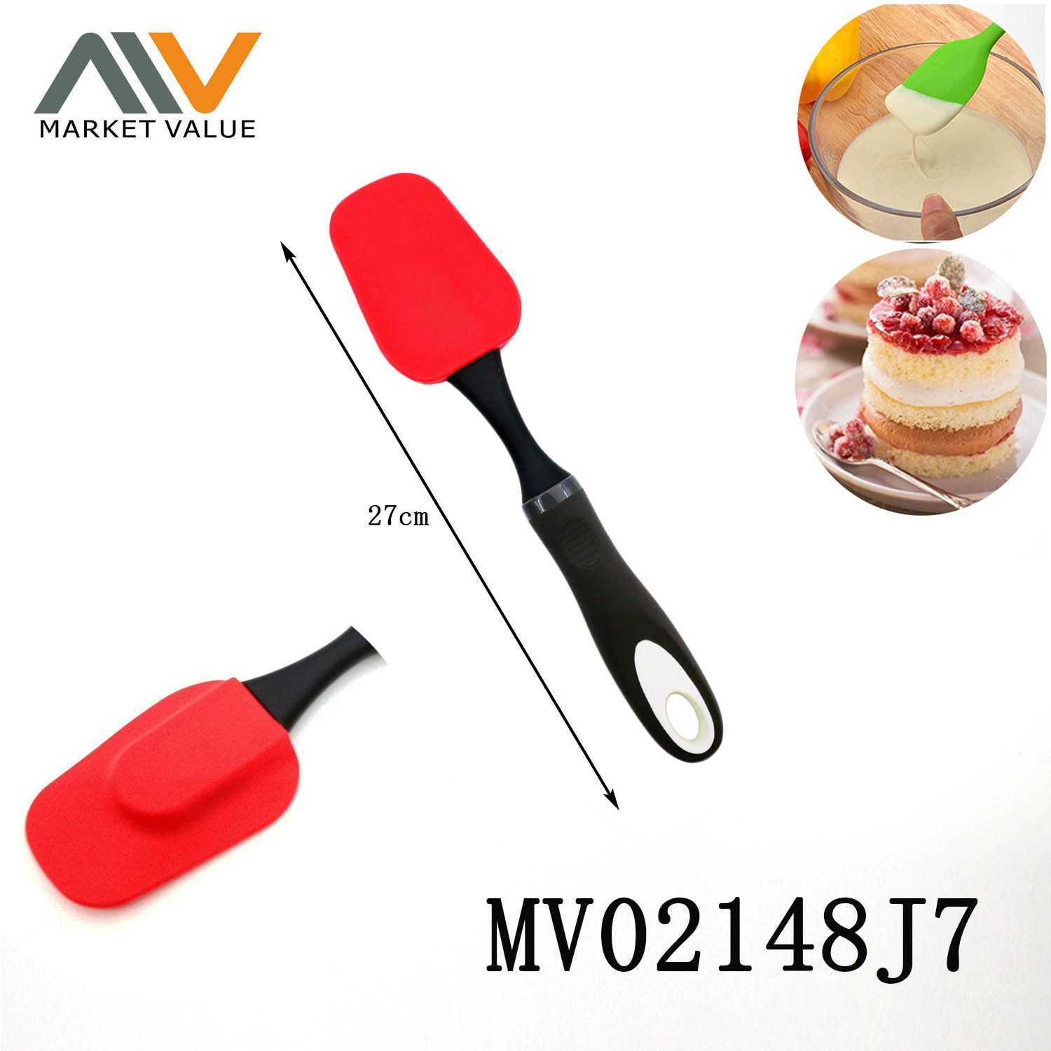 Silicone Spatula with PP with TPR Handle TC style 6