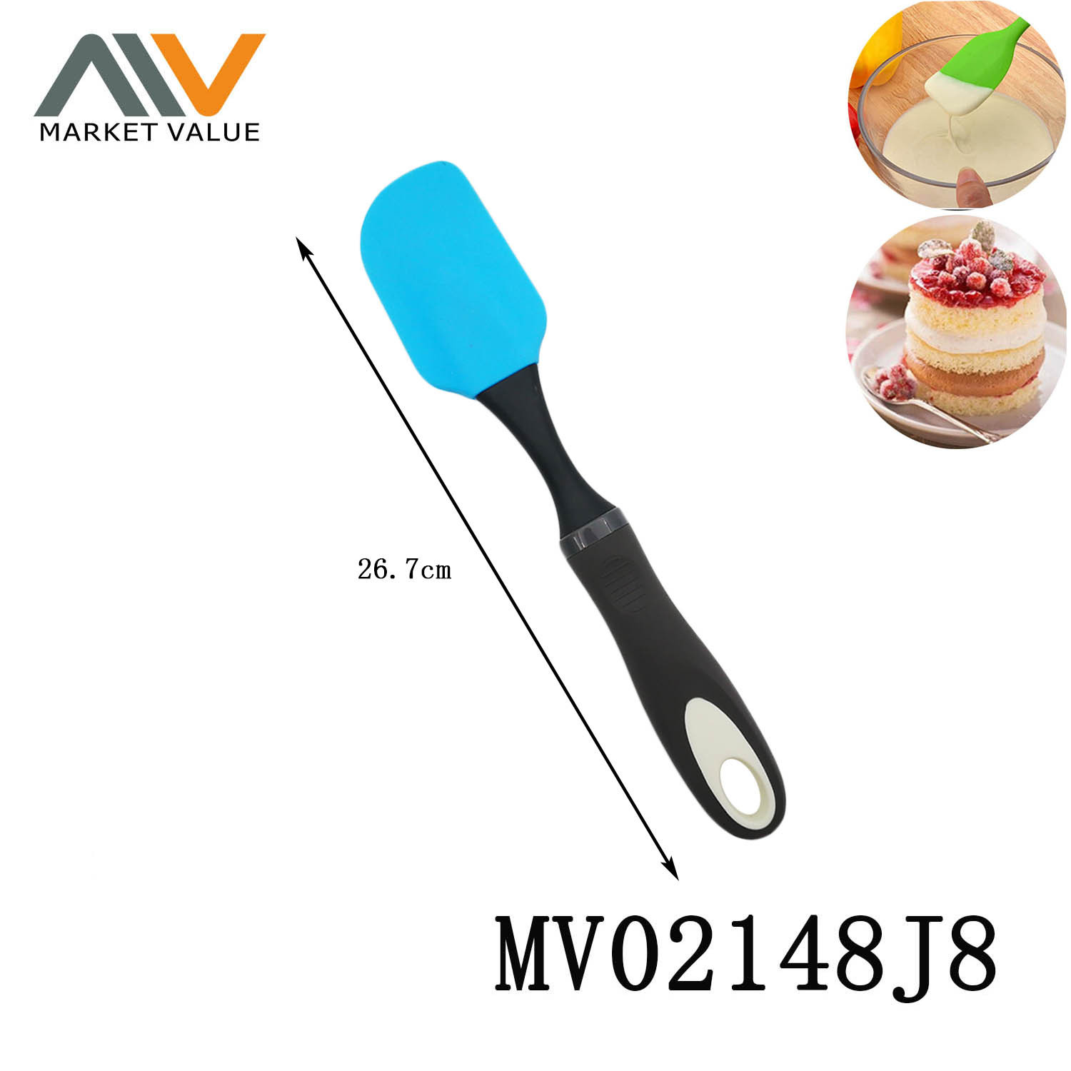 Silicone Spatula with PP with TPR Handle TC style 4