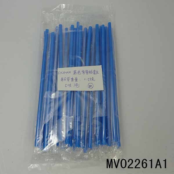 100PCS BLUE FLEXIBLE DRINKING STRAWS IN PP BAG
