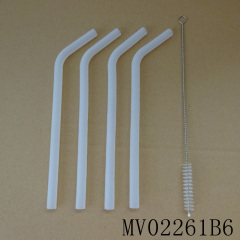 4PCS FLEXIBLE FOLDING SILICONE STRAWS with CLEANING BRUSH style 2