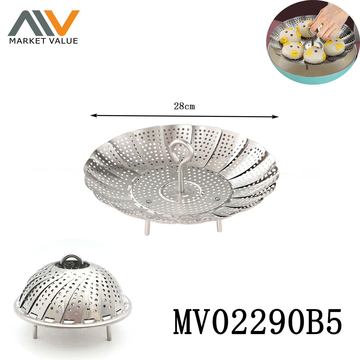 28cm SS Steamer Basket