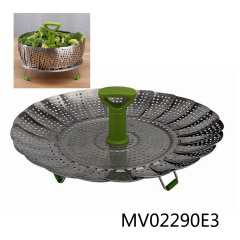 23CM COLLAPSIBLE VAGETABLE STEAMING BASKET WHEEL CARD