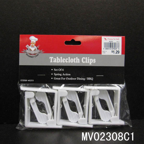 6PCS TABLE CLOTH PEGS with HEADCARD and PLOY BAG
