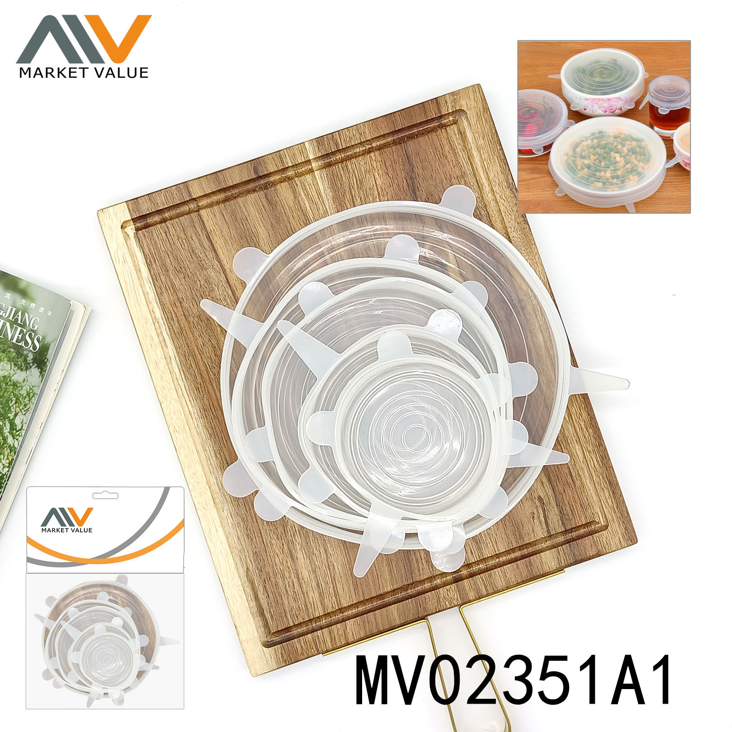 SETS OF 6 PCS LUCID SILICONE FOOD COVER