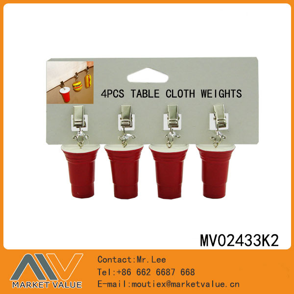 4PCS TABLECLOTH WEIGHTS CLIPBUCKET SHOPED RESIN TC