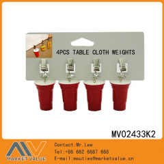 4PCS TABLECLOTH WEIGHTS CLIPBUCKET SHOPED RESIN TC