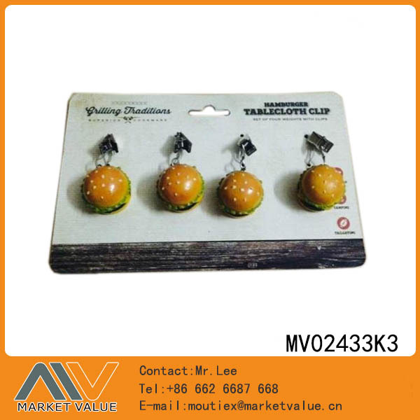 4PCS TABLECLOTH WEIGHTSHAMBERGER SHAPED RESIN TC