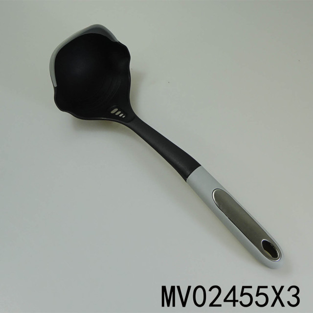 SILICON with NYLON SOUP SPOON with RUBBER and PLASTIC Handle