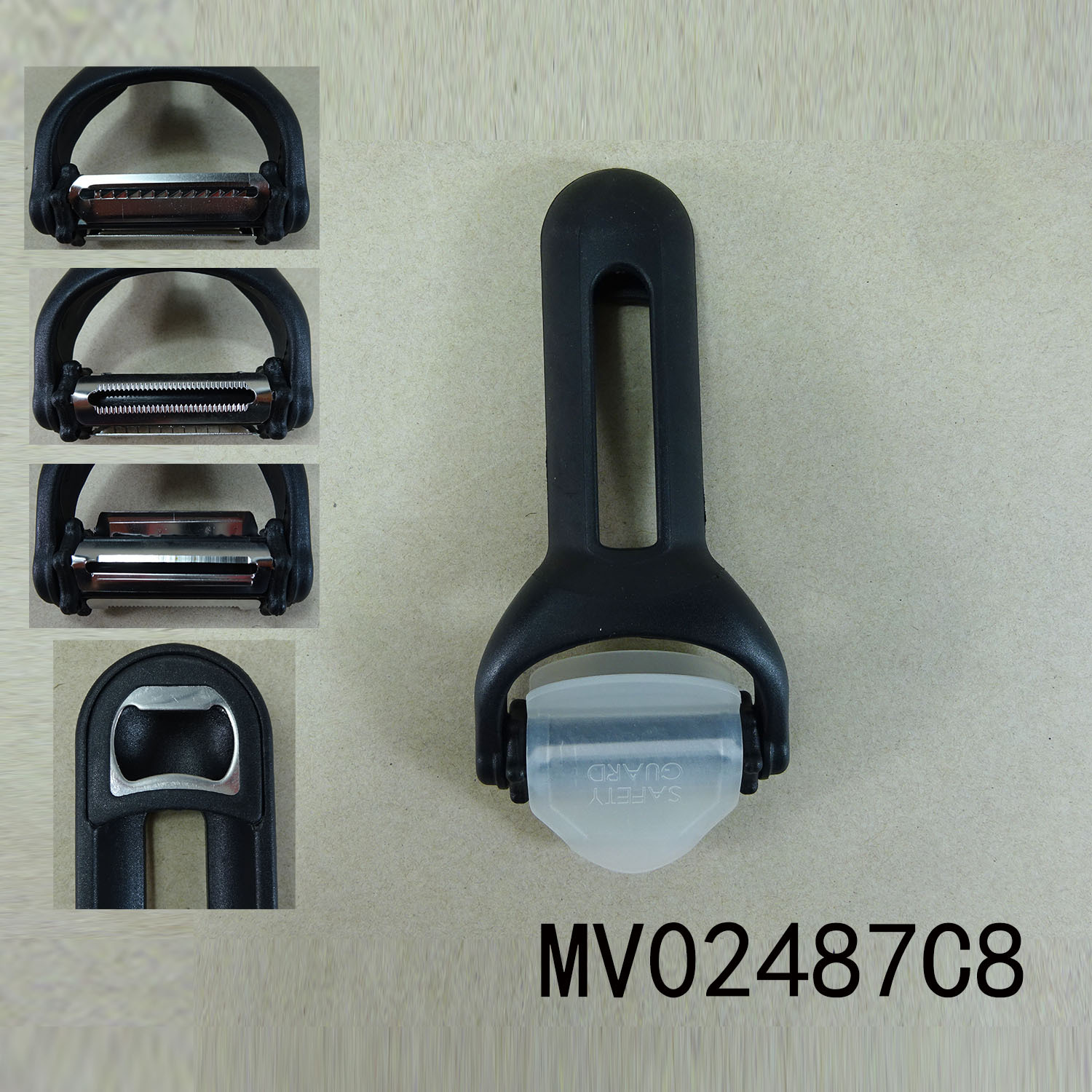 PLASTIC Handle 3 IN 1 PEELER WBOTTLE OPENER TC
